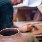 Doug Fitch and Hannah McAndrew making a jug for me